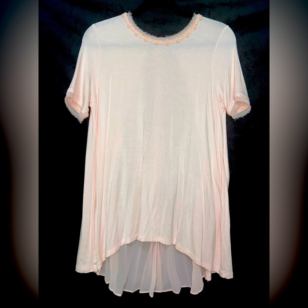 Elle Tahari Size S Diaphanous Peach Women's Top